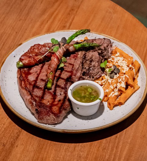 T Bone with Pasta